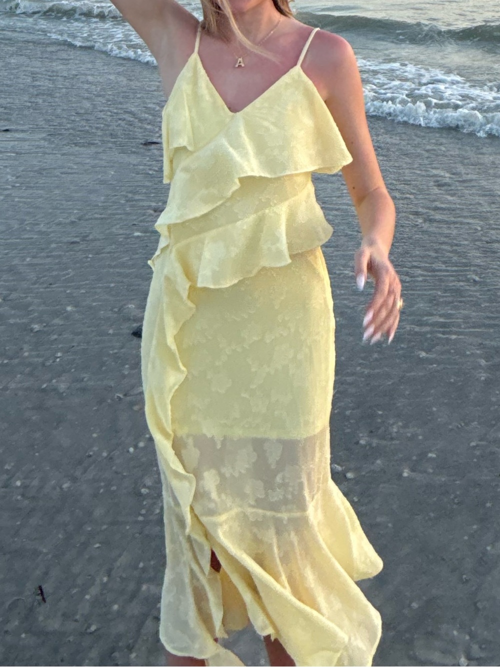 Yellow Ruffled Maxi Dress